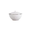 Sucrier avec couvercle Pinstripe, blanc