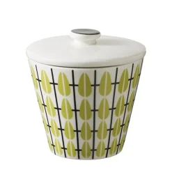 Sucrier Olivia, blanc-citron vert