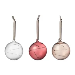 Sun Ball Ø8 cm, 3 pièces, Transparent-bruyère-lin