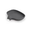 Support pour savon avec égouttoir silicone, Gris graphite