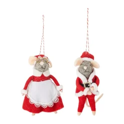 Suspension de sapin de Noël Peo laine 2 pièces, Rouge