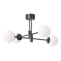 Suspension Solar noir 73 cm, Blanc givré