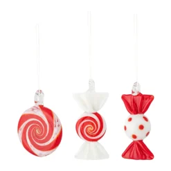 Suspensions décoratives Festive, 3 pièces, Rouge