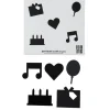 Symboles Design Letters Happy Birthday, Noir