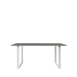 Table à manger 70/70 170x85 cm, Black linoleum-Plywood-White