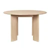 Table à manger Bevel Ø117 cm, Chêne blanchi à l’huile
