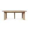 Table à manger Bevel Extendable, Hêtre blanchi à l’huile, inclut 2 rallonges