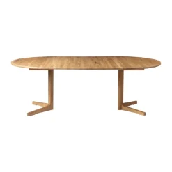 Table à manger C69E Ry avec 2 rallonges, Oak nature oiled