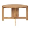 Table à manger Collector Ø120x74 cm, Chêne laqué chaud
