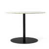 Table à manger Harbour Column, marble offwhite, ø105 cm, structure noire