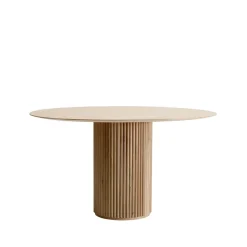 Table à manger Palais Royal, chêne teinté blanc (p2), support chêne teinté blanc