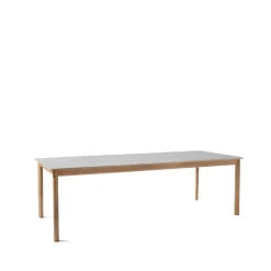 Table à manger Patch HW2, beige arizona, structure en chêne huilé blanc