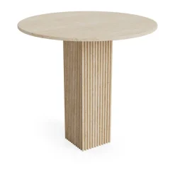 Table à manger Soho, Beige, Ø80 cm