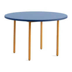 Table à manger Two-Colour Ø120 cm, Ochre-blue