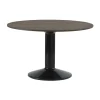 Table à pied central Midst, Dark oiled oak-black, Ø120 cm