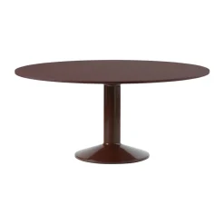 Table à pied central Midst, Dark red linoleum-dark red, Ø160 cm