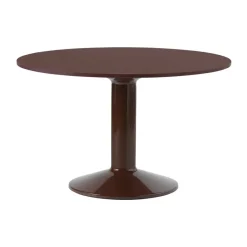 Table à pied central Midst, Dark red linoleum-dark red, Ø120 cm