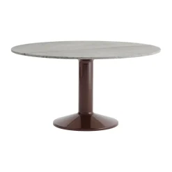 Table à pied central Midst, Marbre gris-dark red, Ø140 cm