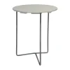 Table 6B, Chêne laqué blanc - pieds galvanisés, Ø60 cm