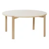 Table basse Anton Ø90 cm, Chêne pigmenté blanc