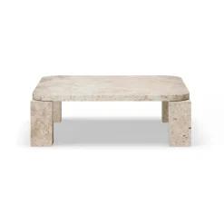 Table basse Atlas 82x82 cm, Unfilled Travertine