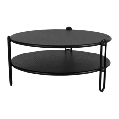 Table basse Blixt, Noir Ø85 cm