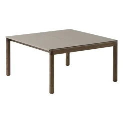 Table basse Couple 2 Plain 80x84x40 cm, Taupe-dark oiled oak