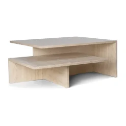Table basse Distinct Grande Duo 133x70x35 cm, Travertin