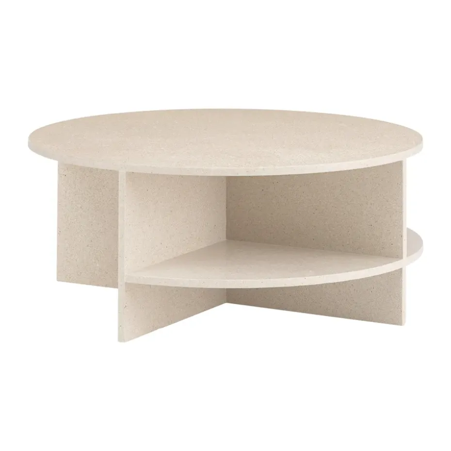 Table basse Halves, Taupe clair-terrazzo, Ø85 cm