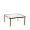 Table basse Kofi, Walnut-ribbed glass, 80 cm