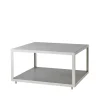 Table basse Level céramique 79x79 cm, Light grey-White