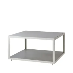 Table basse Level céramique 79x79 cm, Light grey-White