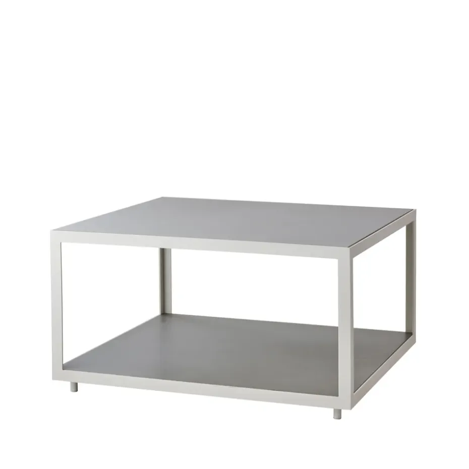 Table basse Level céramique 79x79 cm, Light grey-White