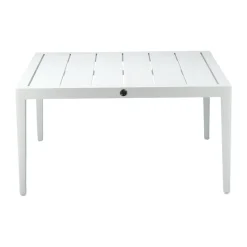 Table basse Santander 78x78x40 cm, Aluminium blanc