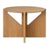 Table basse Simple Ø52 cm, Chêne laqué chaud