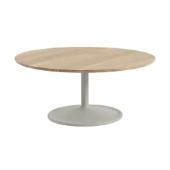 Table basse Soft Ø95 cm, Solid oak-grey