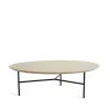 Table basse Tribeca, Chêne ciré rustique, pieds noirs, Ø110 cm