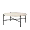 Table basse TS Outdoor, Travertin blanc-noir