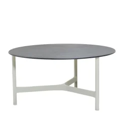 Table basse Twist large Ø90 cm, Fossil black-white