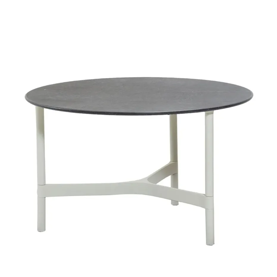 Table basse Twist medium Ø70 cm, Fossil black-white