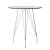 Table bistrot Desirée, Blanc, ø 64 cm, base laquée blanche