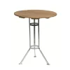 Table Brasserie à trois pieds, Teck-structure en acier avec galvanisation à chaud
