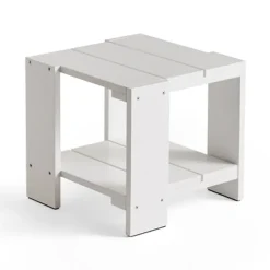 Table Crate Side Table 49,5x49,5x45 cm pin laqué, White