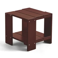 Table Crate Side Table 49,5x49,5x45 cm pin laqué, Iron red