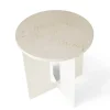 Table d'appoint Androgyne, plateau de table Ø42 cm, ivoire