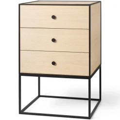 Table d'appoint avec trois tiroirs Frame 49, Chêne