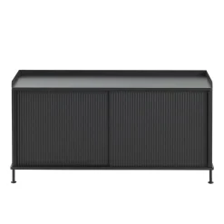 Table d'appoint Enfold, basse 125x45x63 cm, noir, noir