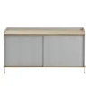 Table d'appoint Enfold, basse 125x45x63 cm, chêne, gris