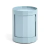 Table d'appoint Facet Cabinet low pieds/roues 49 cm, Misty blue