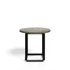 Table d'appoint Florence, gris du marais marble, ø 50 cm, structure noire